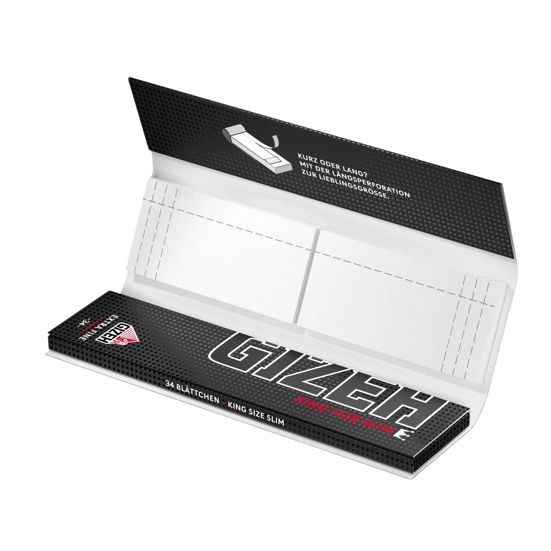 Extra Fine Black King Size Slim Papers + Tips | GIZEH