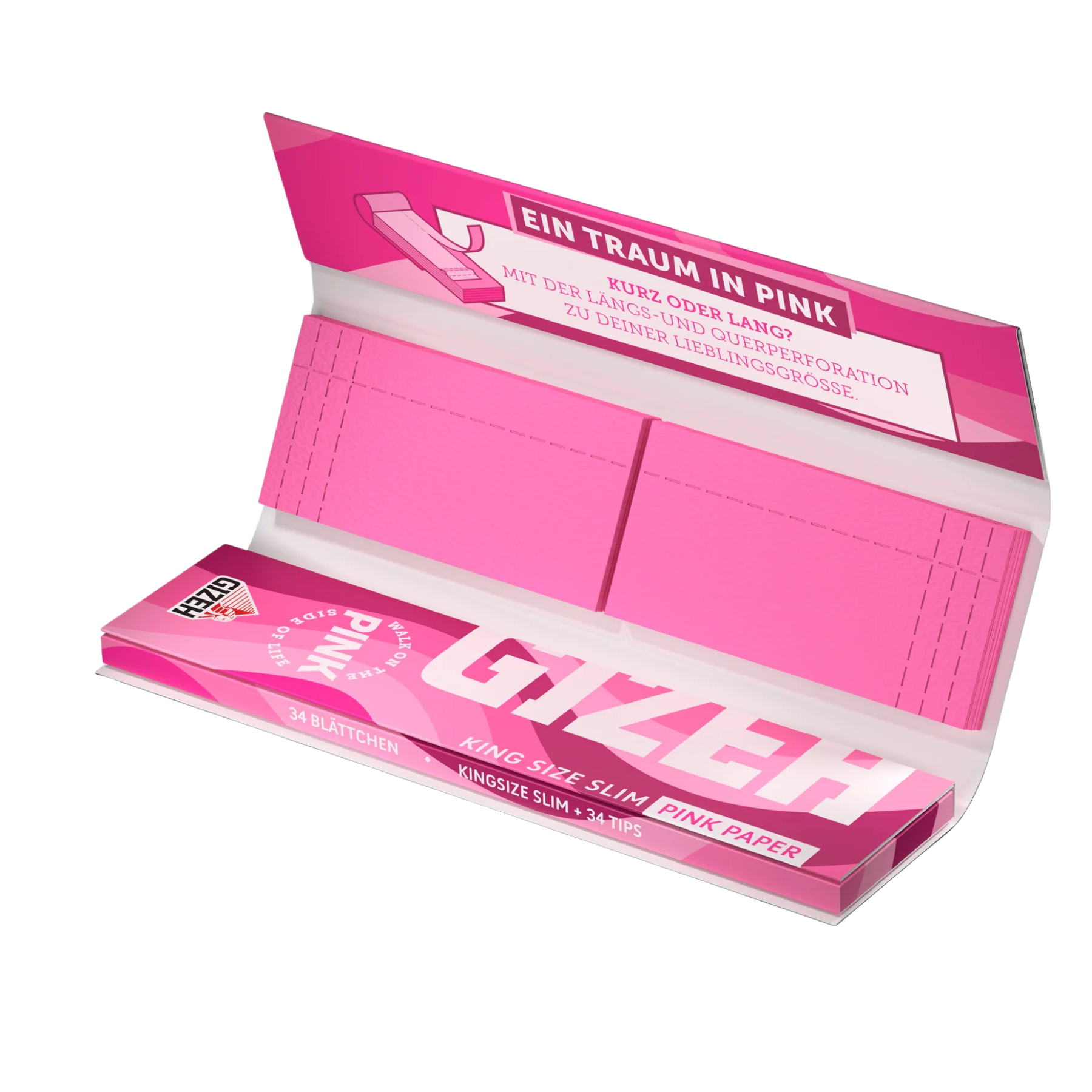 ALL PINK King Size Slim Papers + Tips | GIZEH