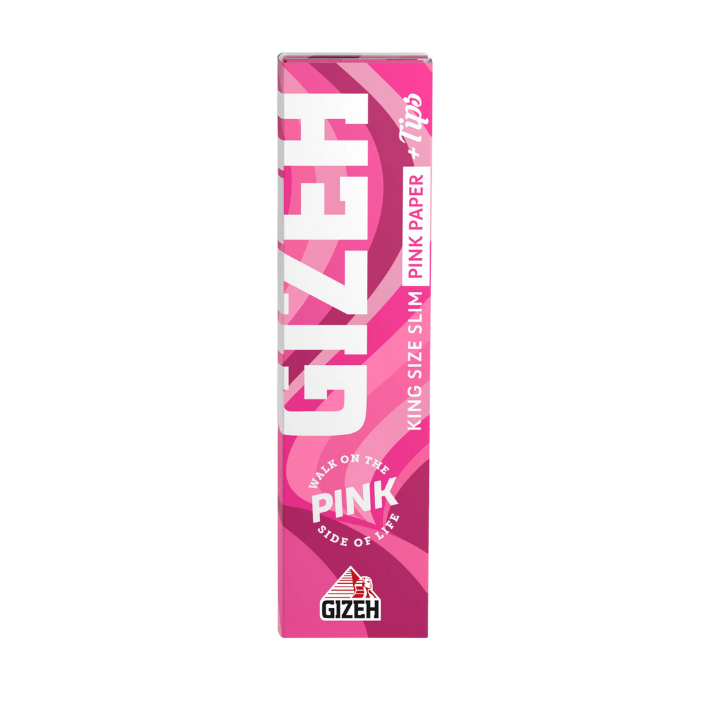 ALL PINK King Size Slim Papers + Tips | GIZEH