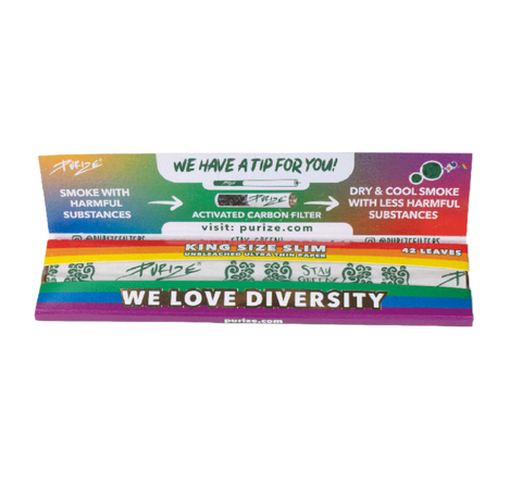 PURIZE King Size Slim Papers Rainbow