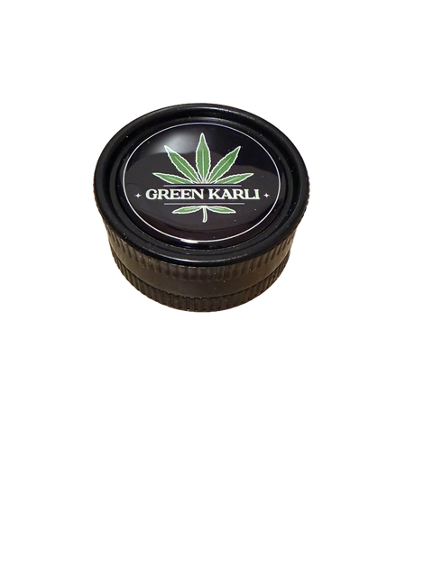 Green Karli – Custom Hemp Grinder Ø 55 mm, 2-teilig (schwarz)